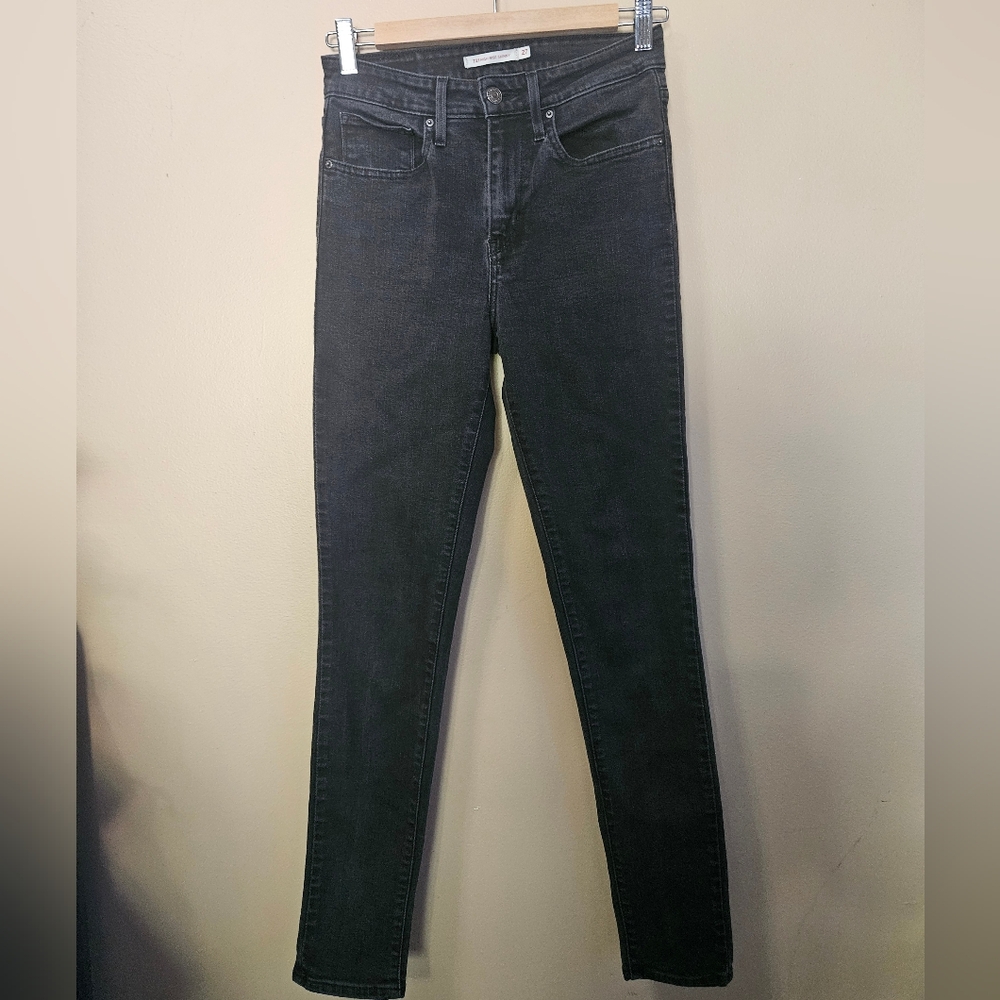 Levi Strauss 721 High Rise Skinny Black Denim Jeans Women's Size W27 L30